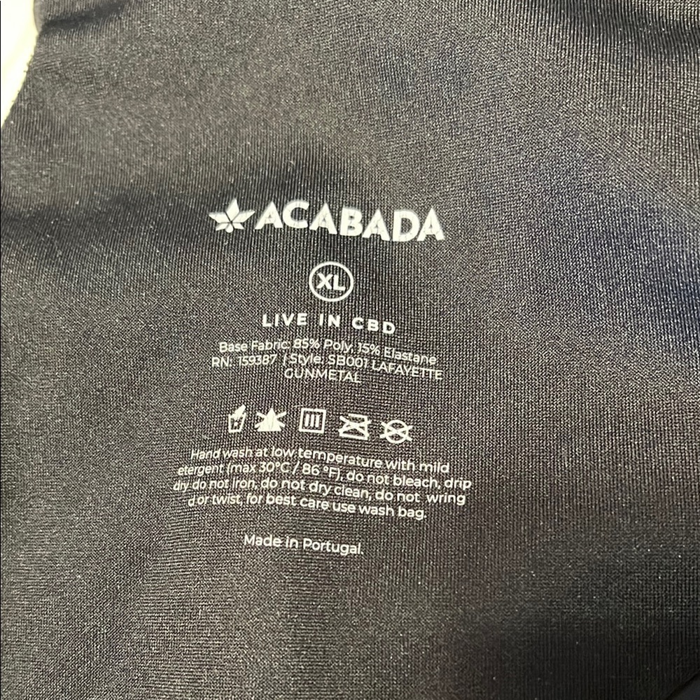 Acabada Active Lafayette‎ Cut Out Sports Bra Gunmetal Racerback Black - Picture 4 of 6